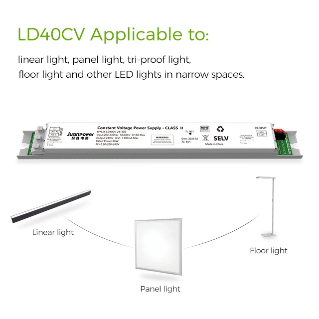 Segondè Voltage Antre 200-240Vac Constant Voltage LED Driver